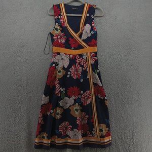 Liza Luxe Dress Womens Small‎ Floral A-Line Boho Midi NWT